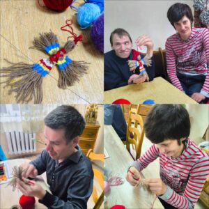 Сегодня , ребята из отделения сопровождаемого проживания, на кружке мастерили оберег «Птицу счастья